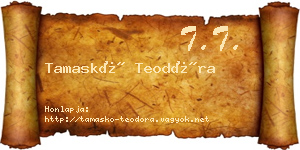 Tamaskó Teodóra névjegykártya